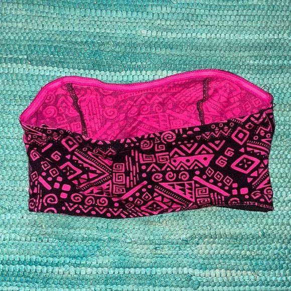 Decree pink Bandeau top, small, abstract / tribal - Picture 2 of 12